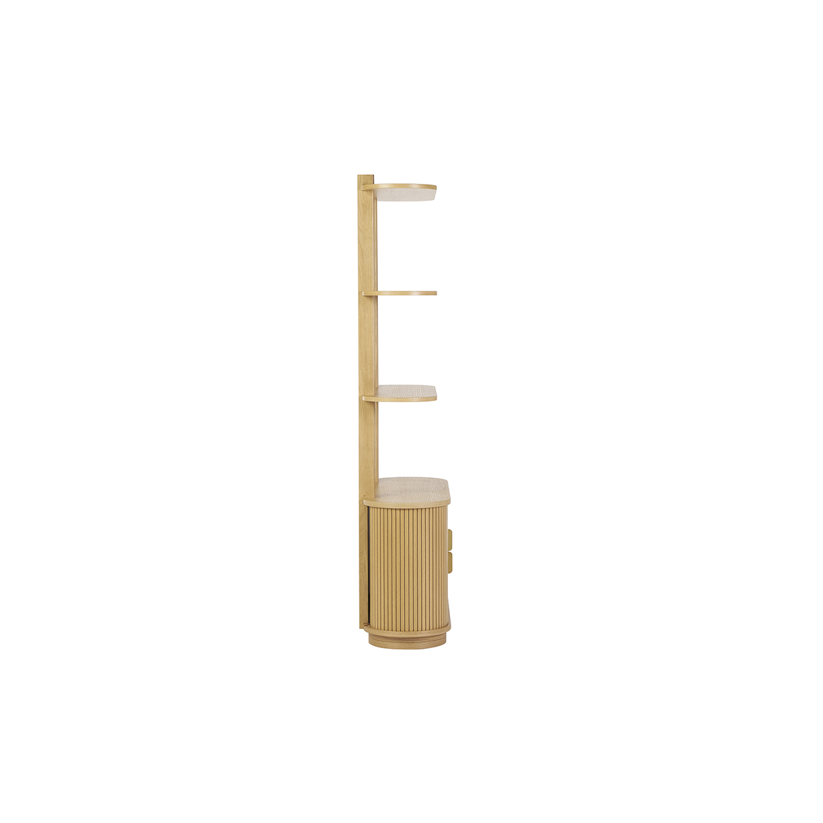 Bibliothèque finition bois clair chêne avec rangement 2 portes coulissantes L90 cm EPIC chêne clair, MILIBOO