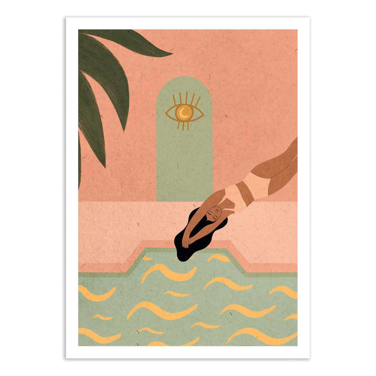 Affiche d'art - Wavy dreams - Lemon Fee vert, WALL EDITIONS