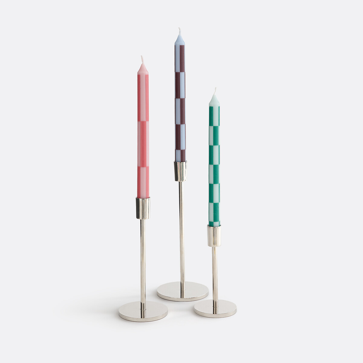 Lot de 3 bougies imprimées, TABAKA multicolore, LA REDOUTE INTERIEURS
