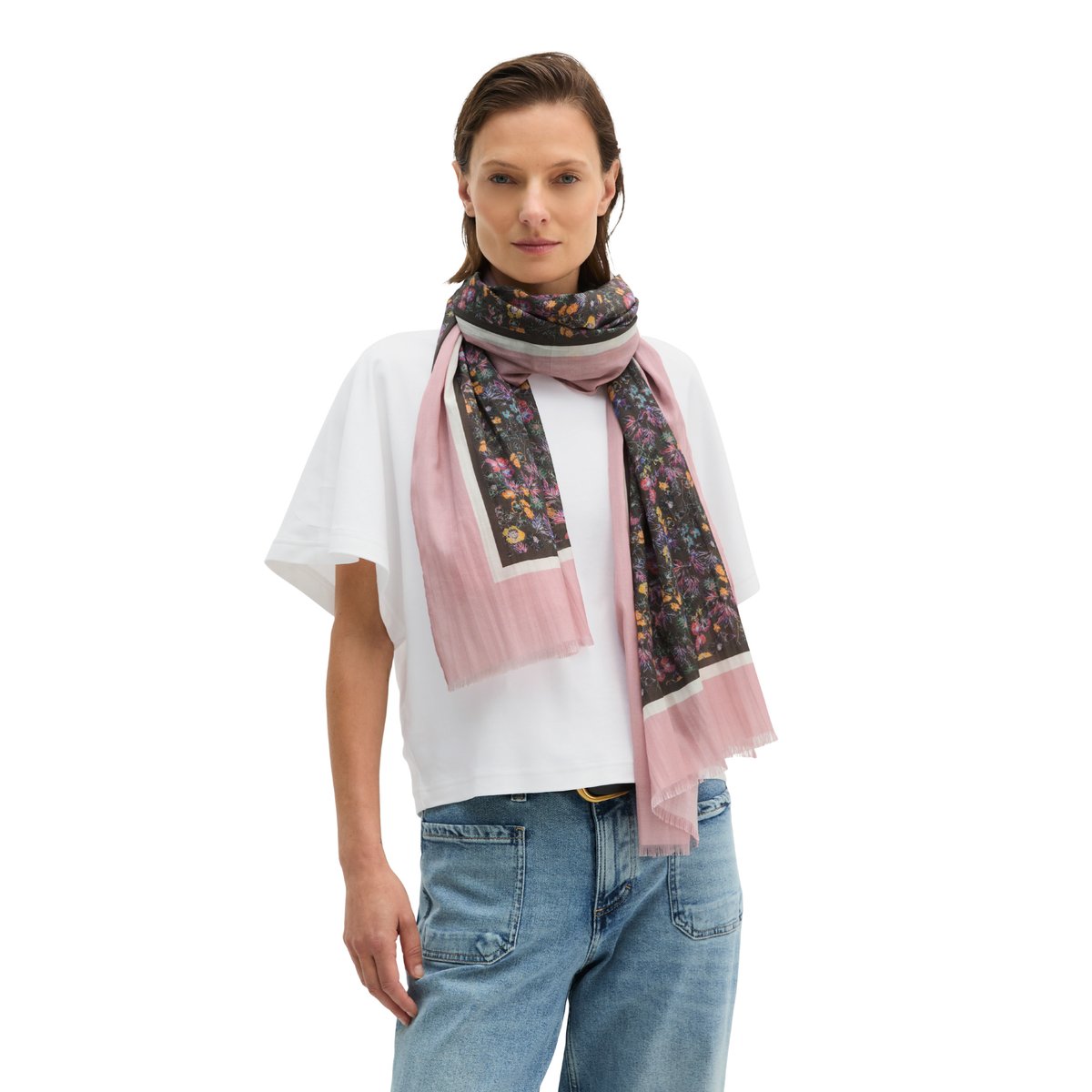 Foulard à l'imprimé allover avec TENCEL™ Lyocell rose, MARC O'POLO