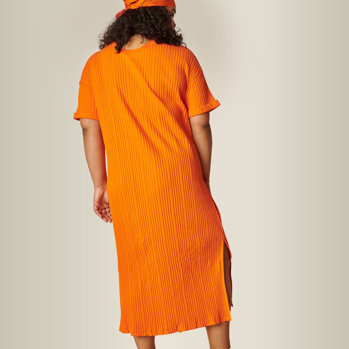 Robe coton plissée orange, WE ARE JOLIES