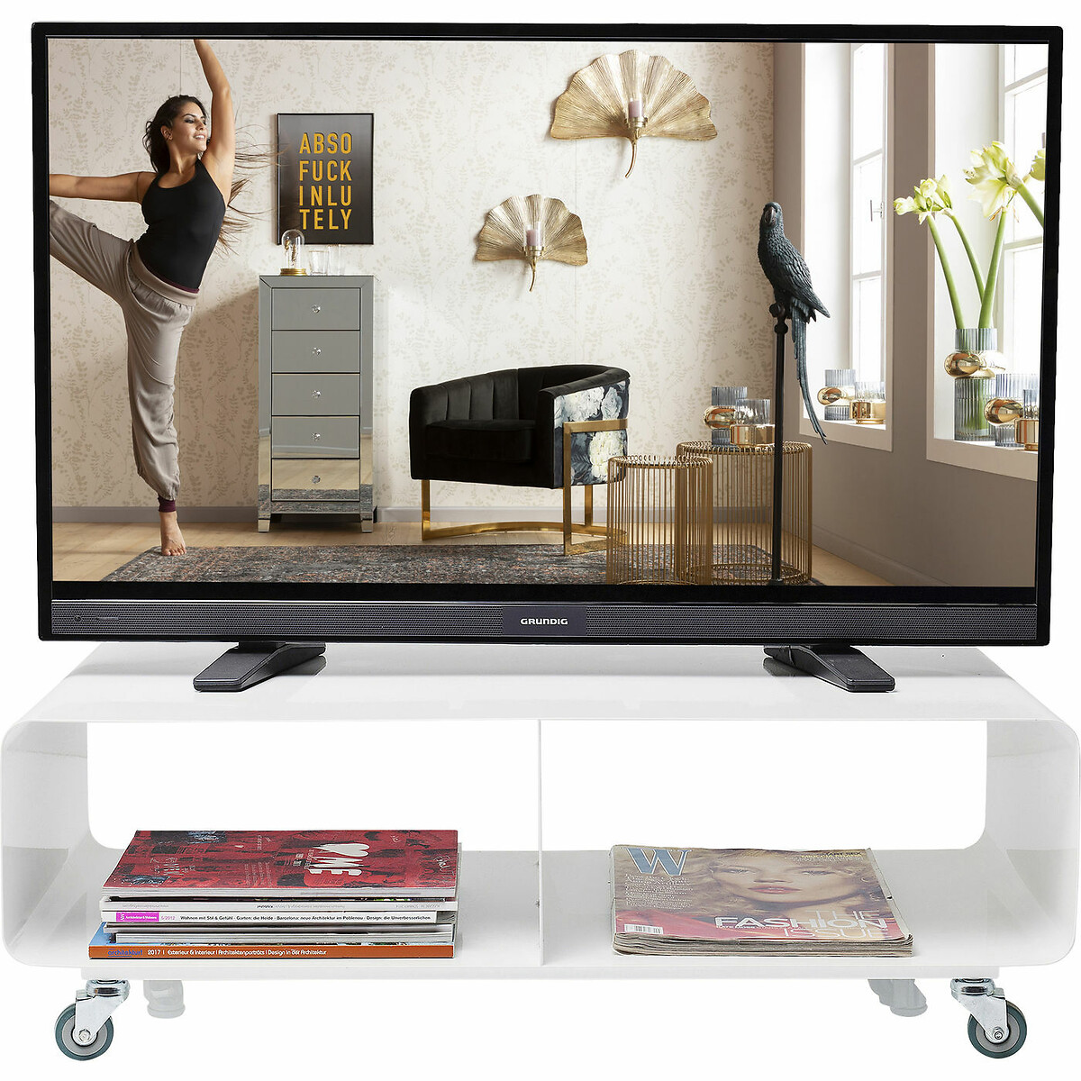 Meuble TV Lounge M blanc blanc, KARE DESIGN