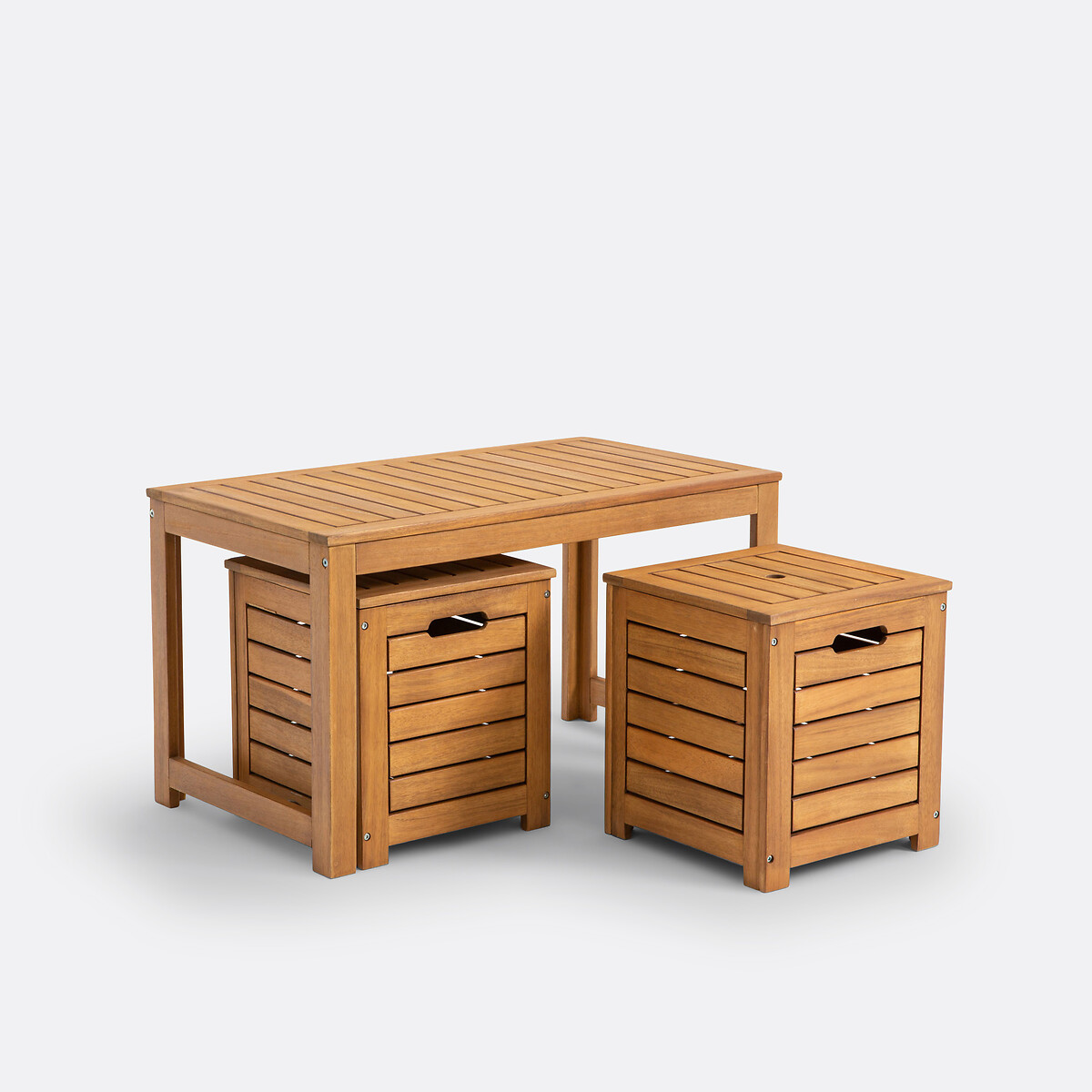 Banc et coffres de jardin en acacia, Garden acacia, LA REDOUTE INTERIEURS