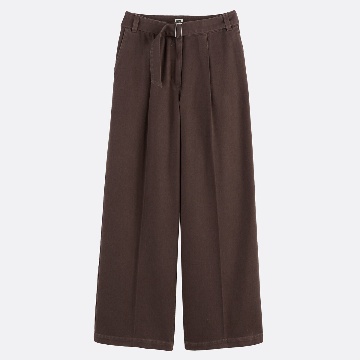 Belted Wide Leg Pleat Front Trousers brown, LA REDOUTE COLLECTIONS