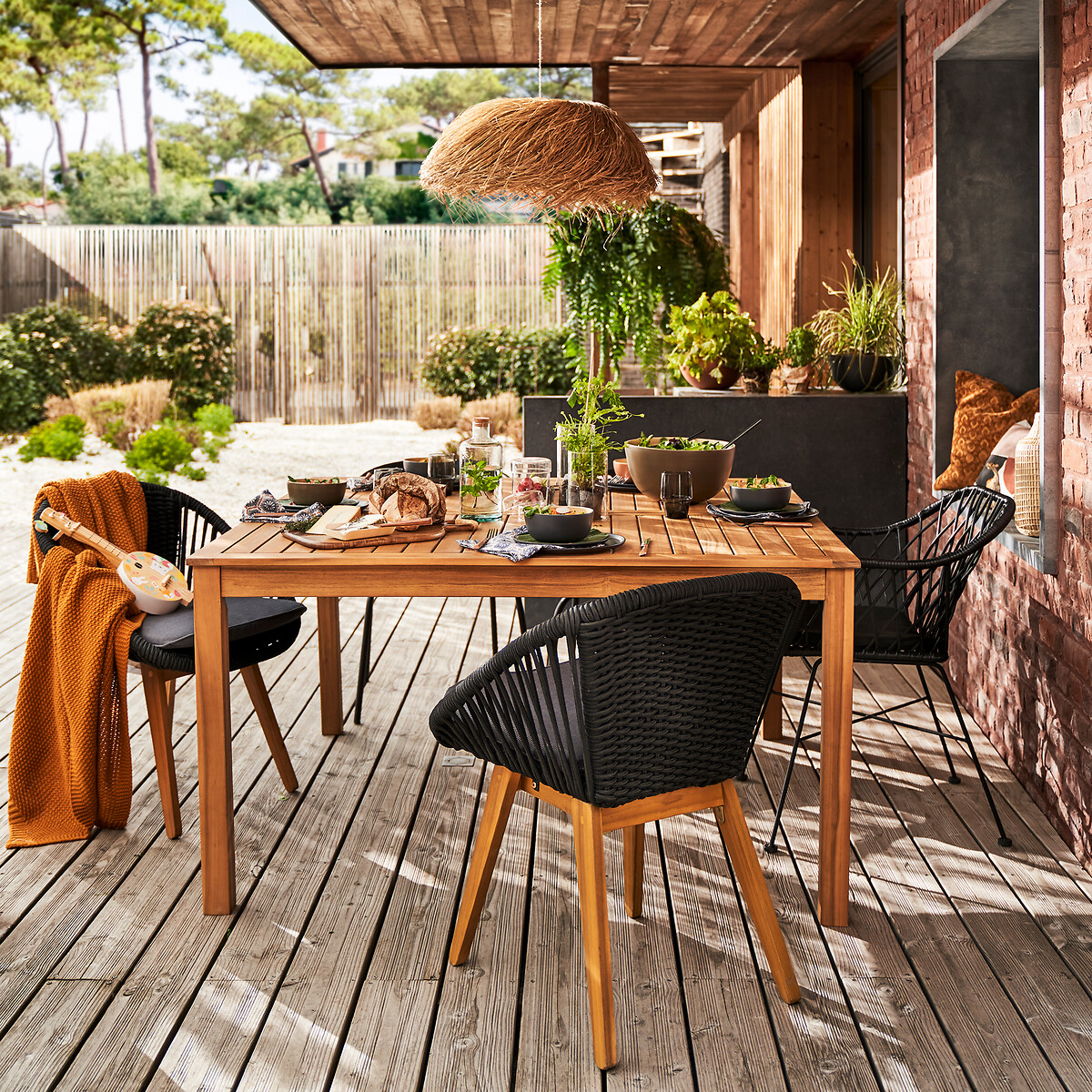 Table de jardin carrée acacia, Ciara acacia, LA REDOUTE INTERIEURS