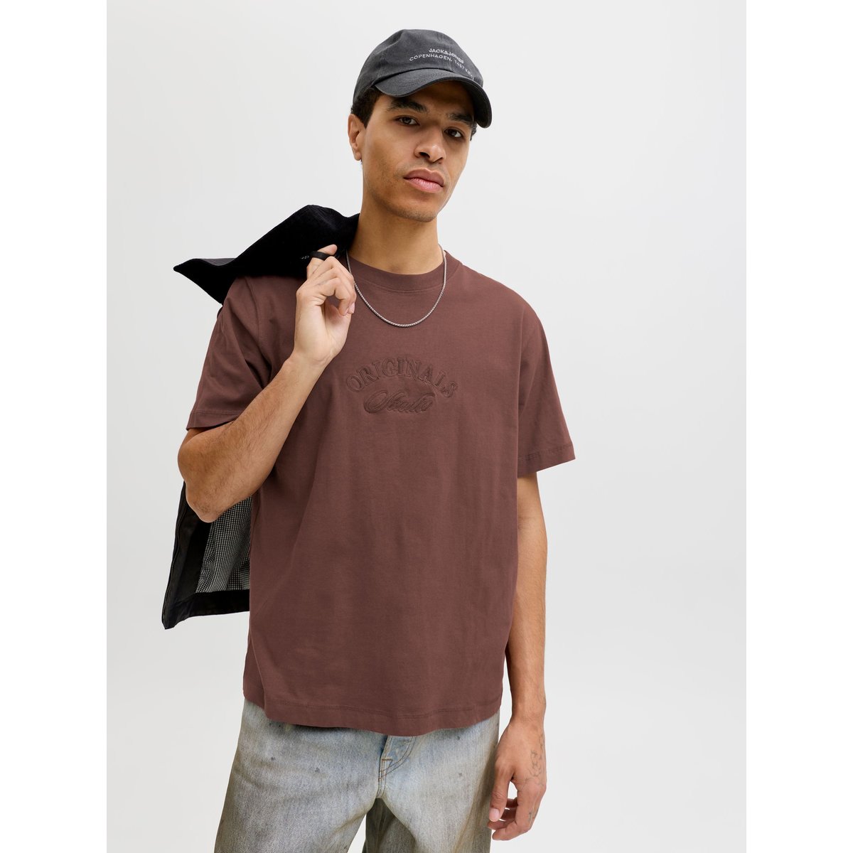 T-Shirt deep mahogany, JACK & JONES