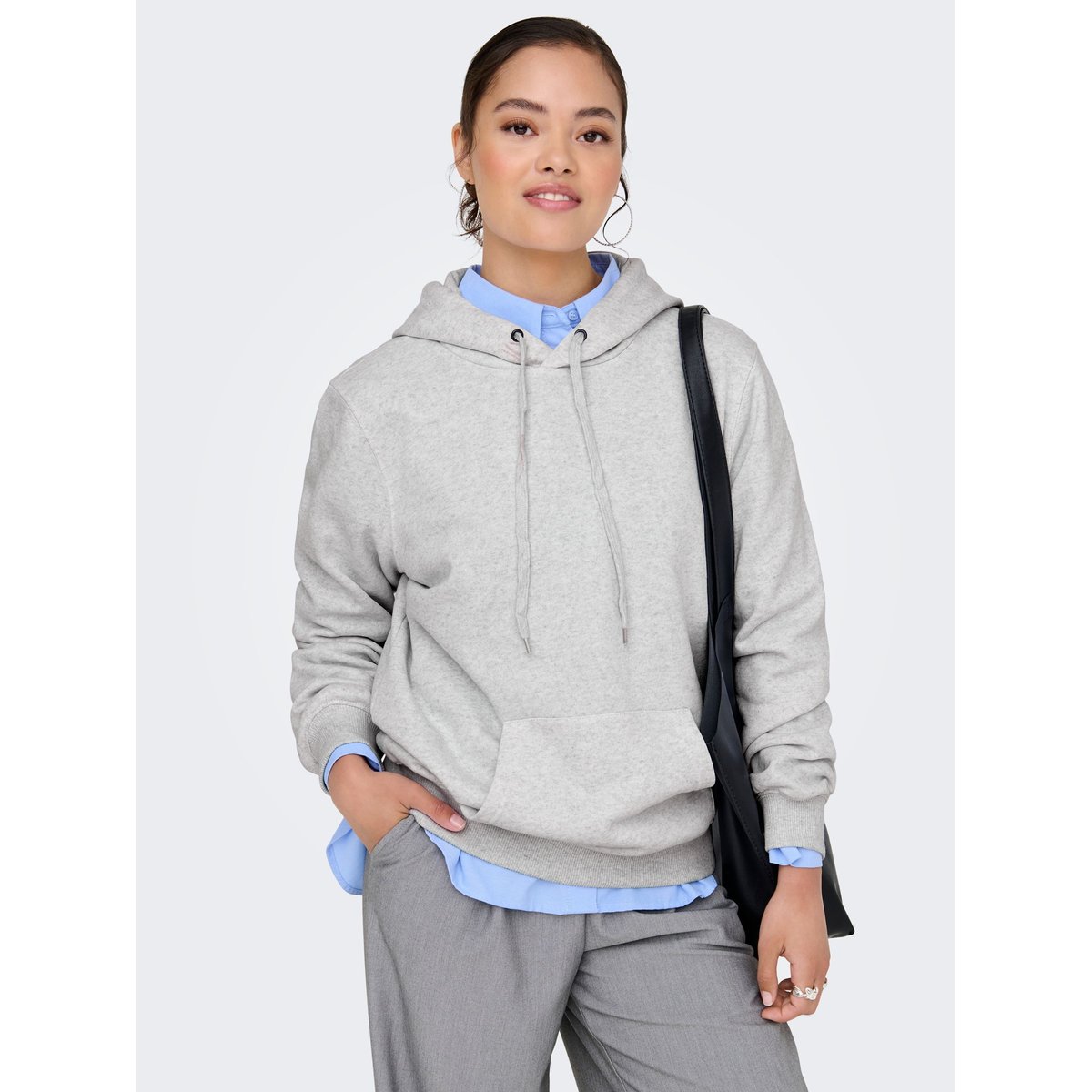 Sweat À Capuche grise - light grey melange, ONLY