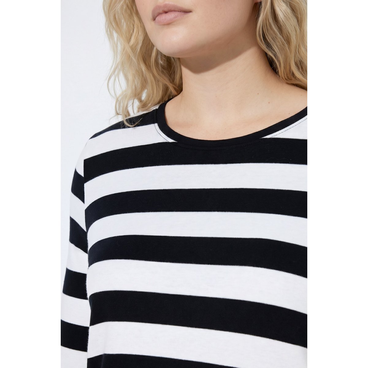 T-shirt à larges rayures larges noir, ULLA POPKEN