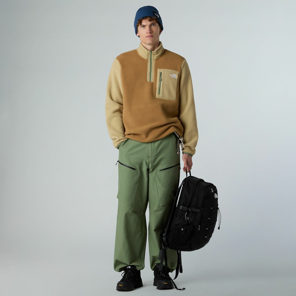 Sweat polaire demi zippé col montant Yumiori beige/marron, THE NORTH FACE