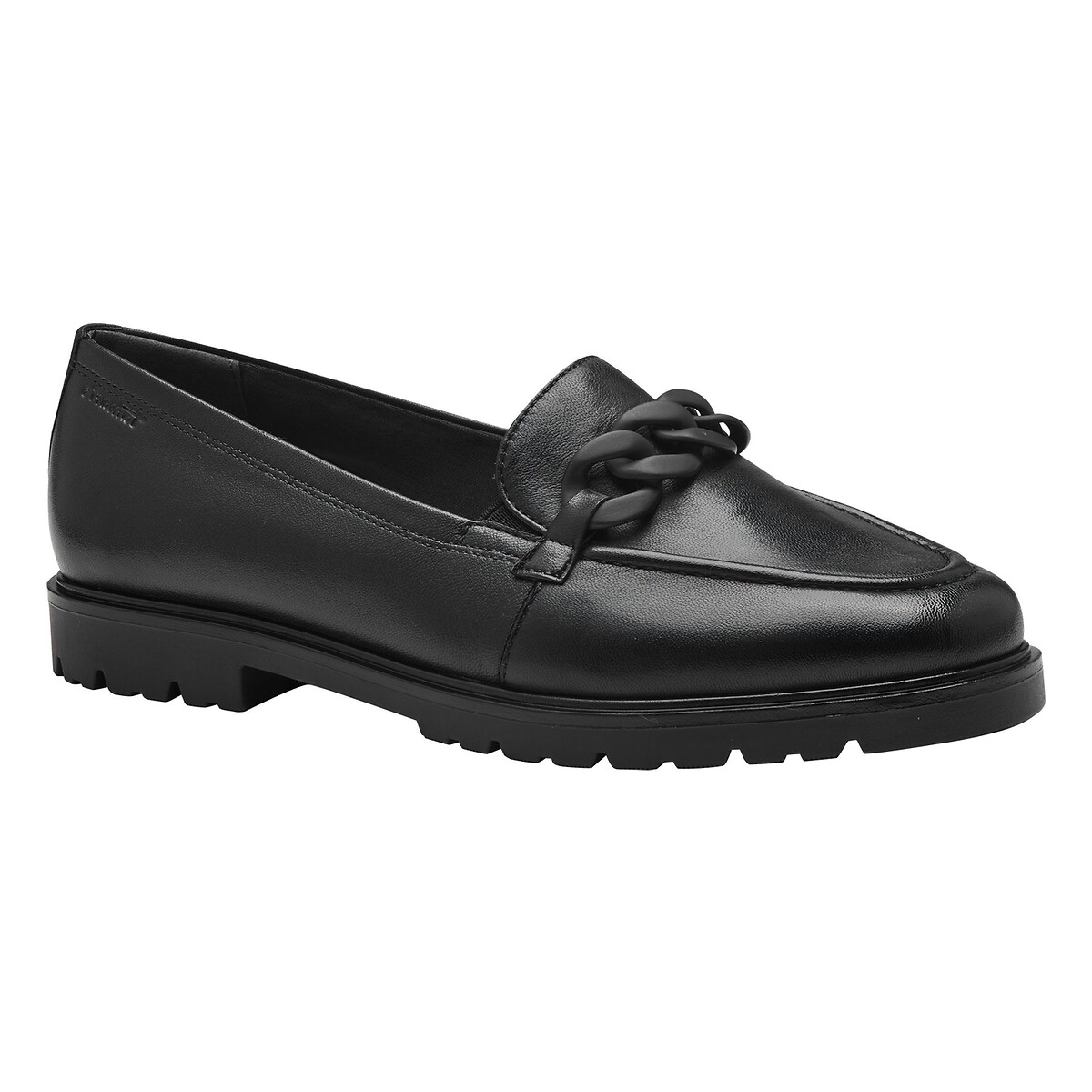 Mocassins en cuir noir, TAMARIS