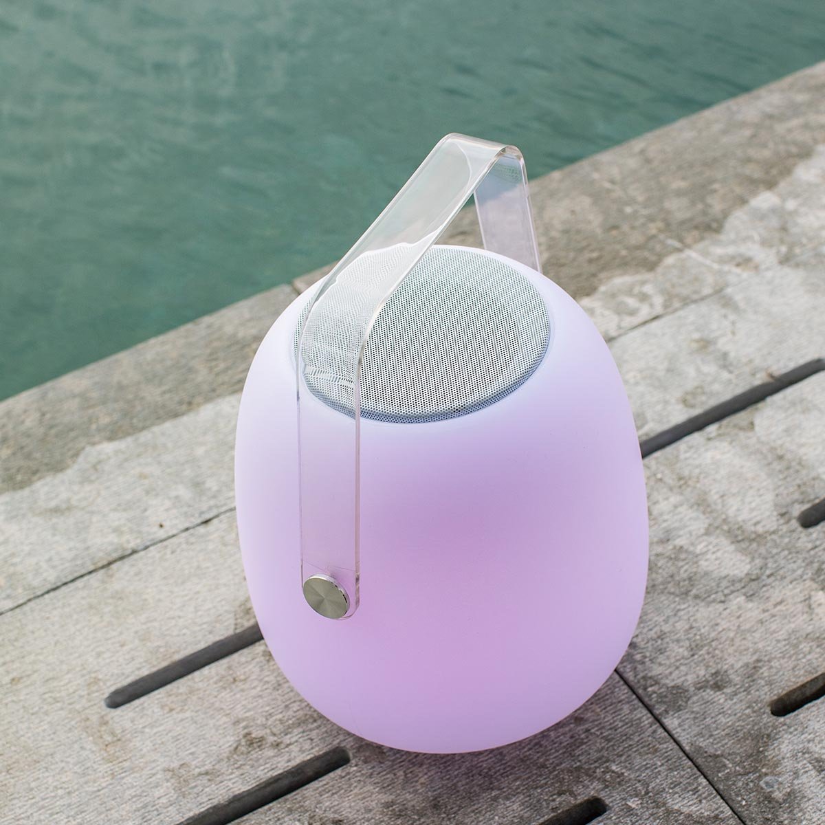 Lampe enceinte bluetooth sans fil SO PLAY blanc, LUMISKY