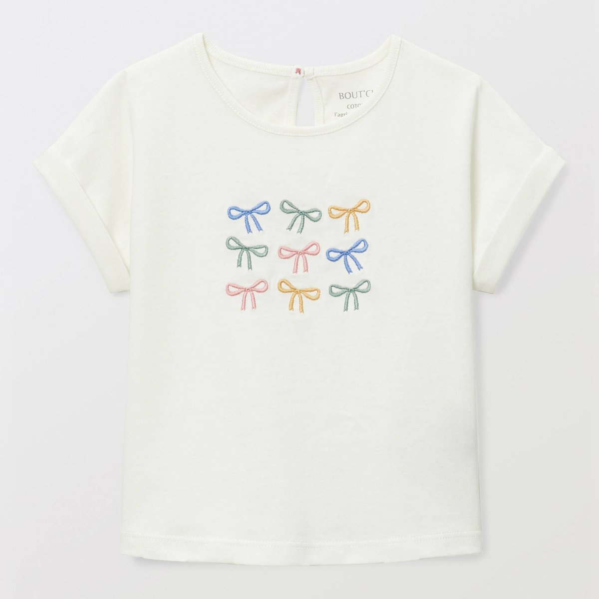 T-shirt manches courtes imprimé en coton BIO GOTS naturel, BOUT'CHOU