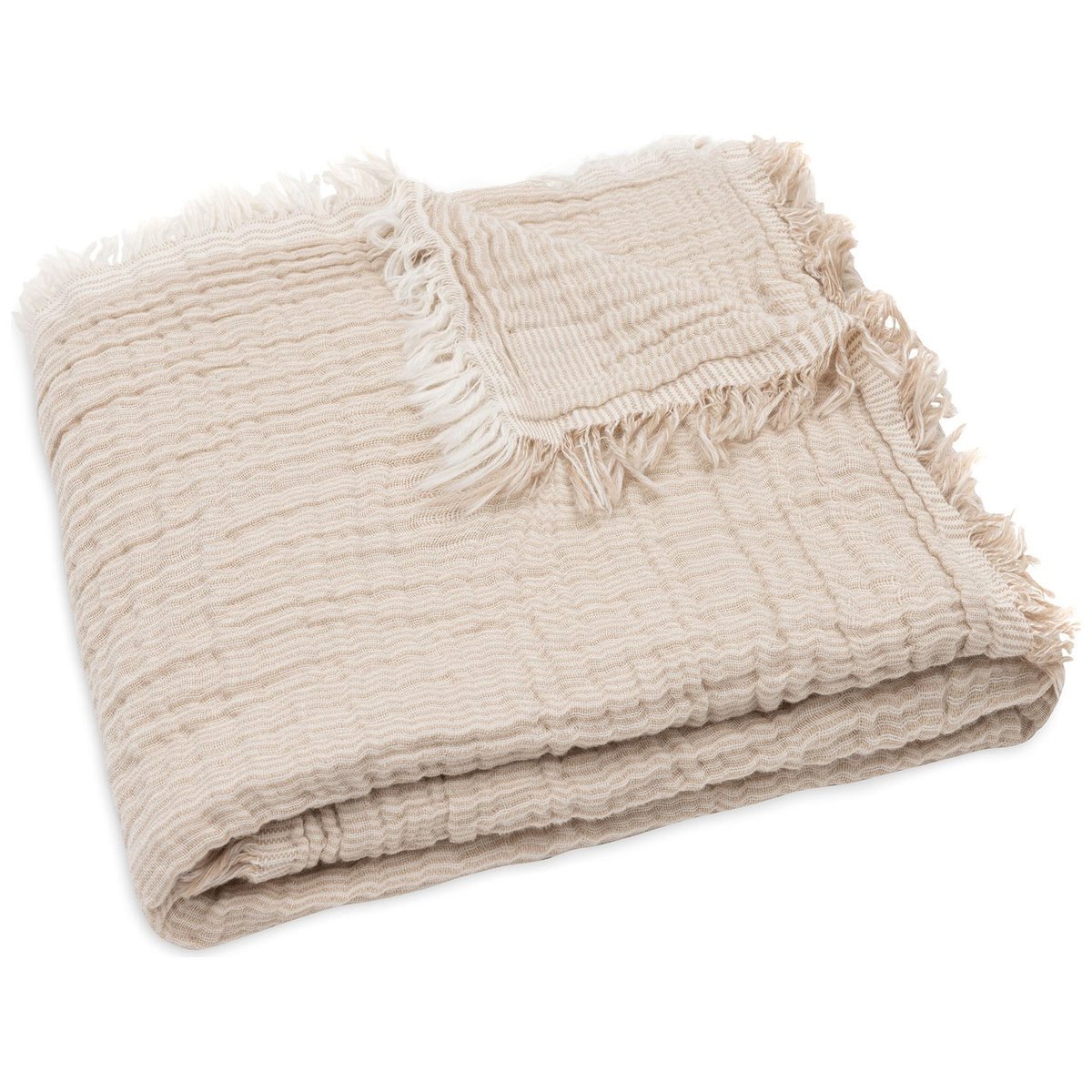 Couverture en gaze de coton beige, JOLLEIN