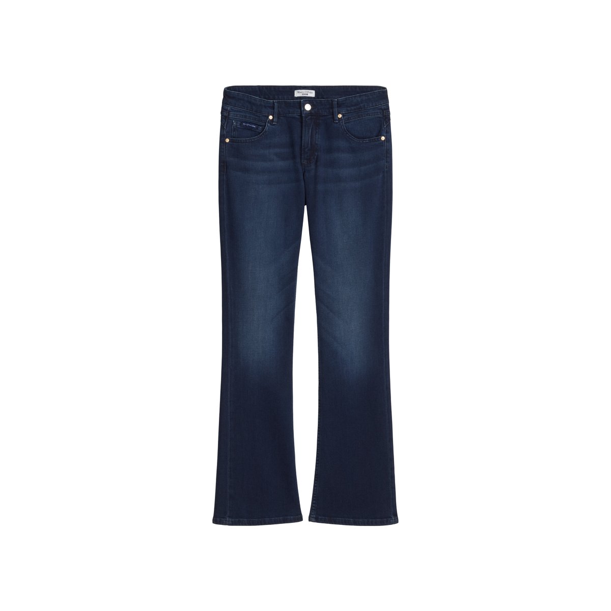 Jeans modèle Nella slim bootcut en coton organique stretch bleu foncé, MARC O’POLO DENIM