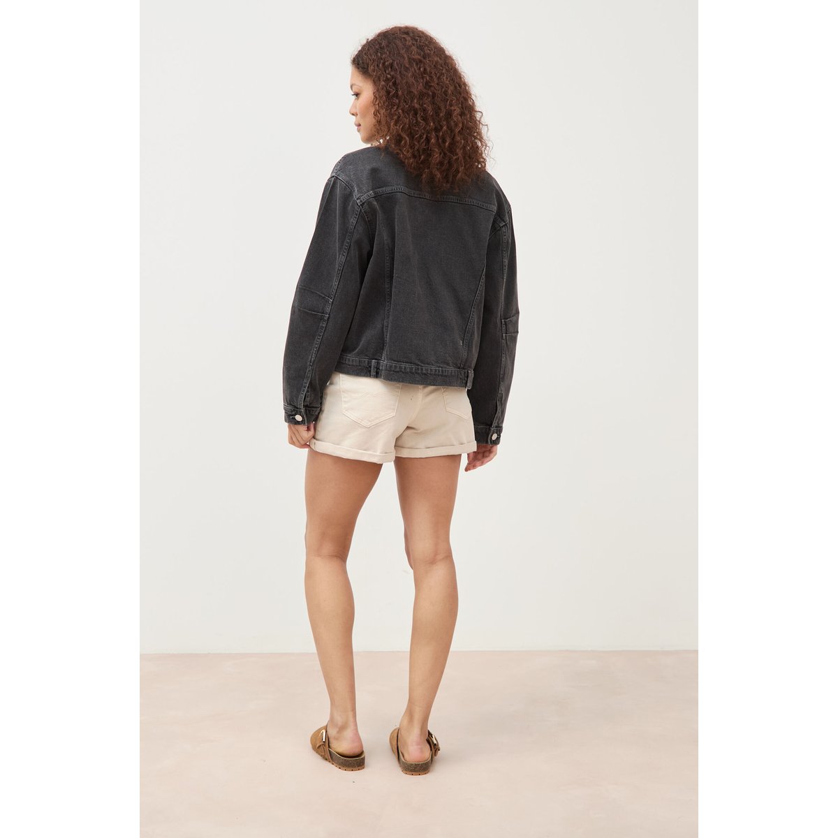 Veste oversize en jean denim gris, BONOBO