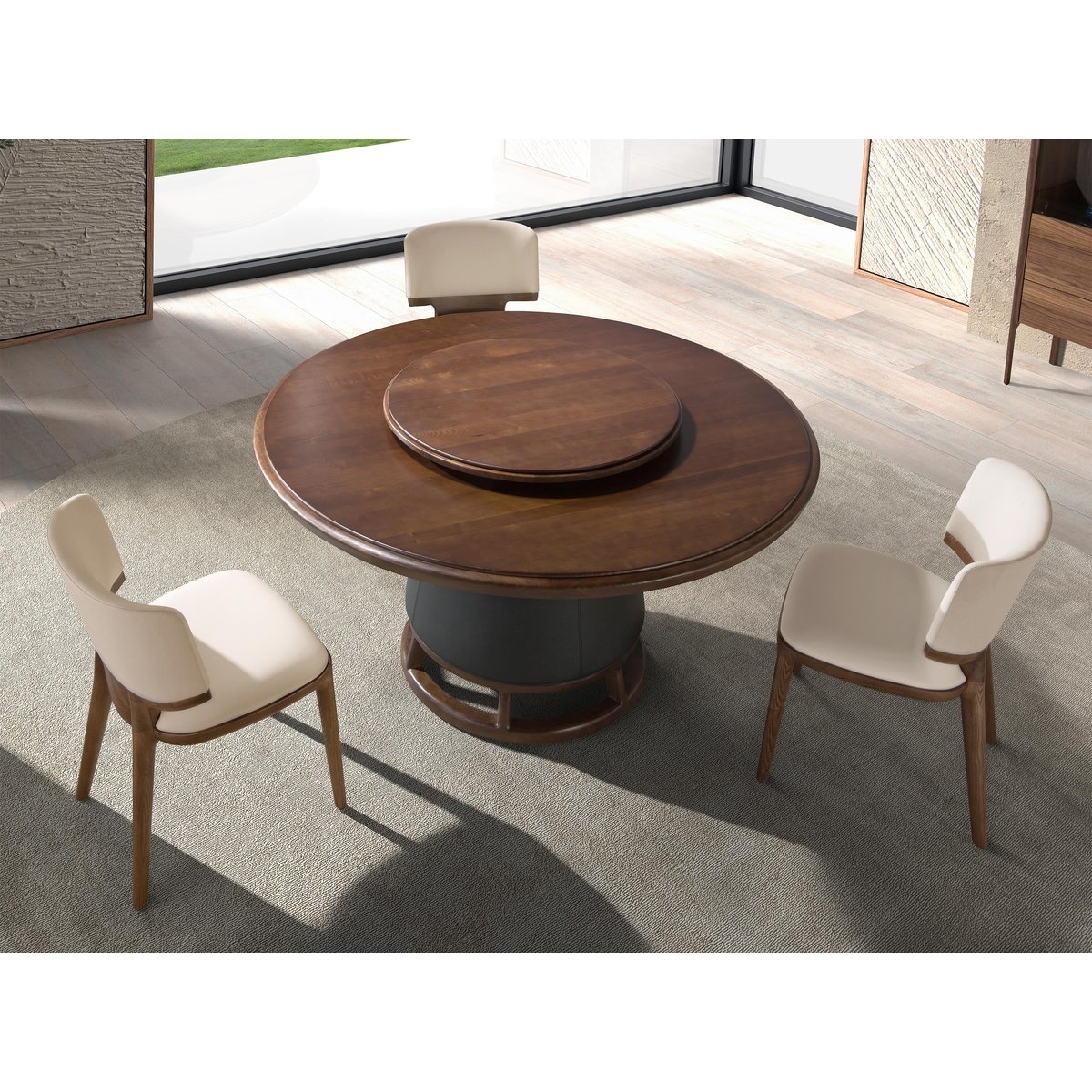 Chaise en similicuir noyer | crème, ANGEL CERDA