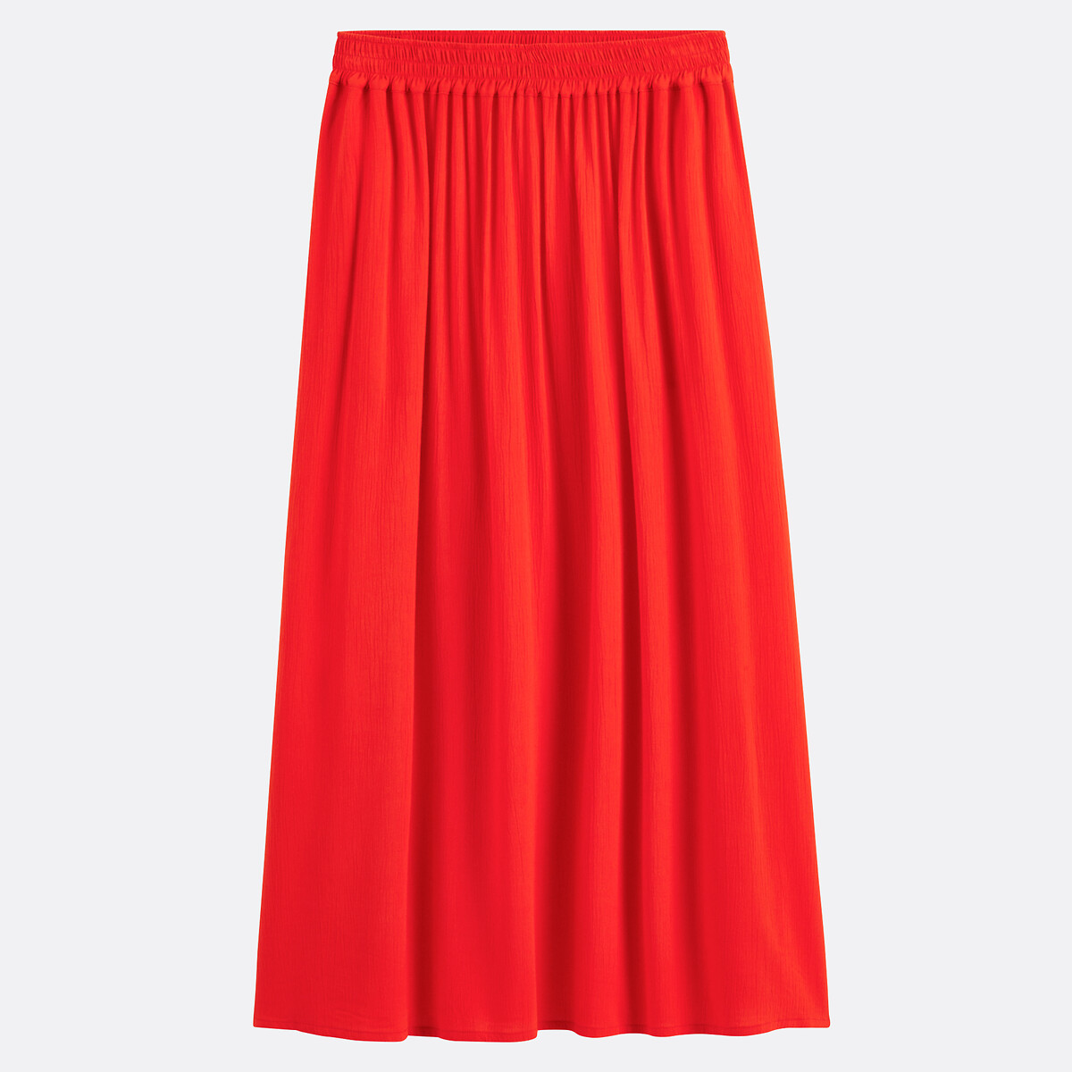 Crepon Full Maxi Skirt red, LA REDOUTE COLLECTIONS