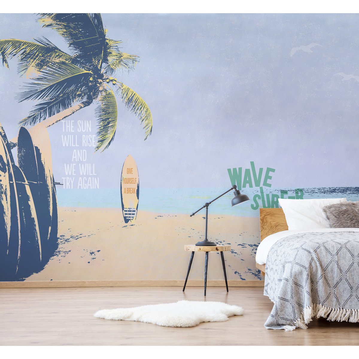Papier peint Wave surfer multicolore, LE PAPIERS DE NINON