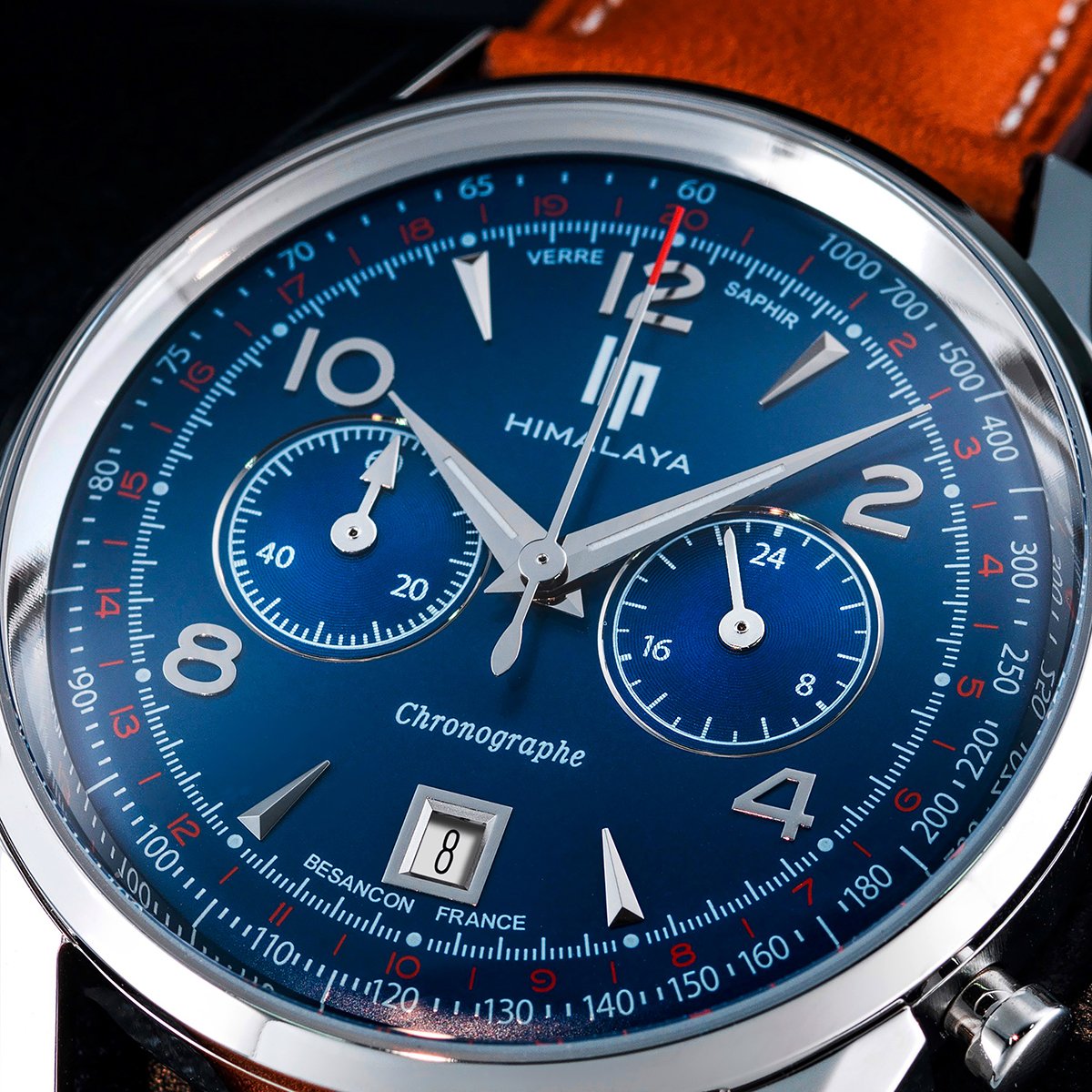 Montre Analogique  HIMALAYA argenté bleu marron, LIP