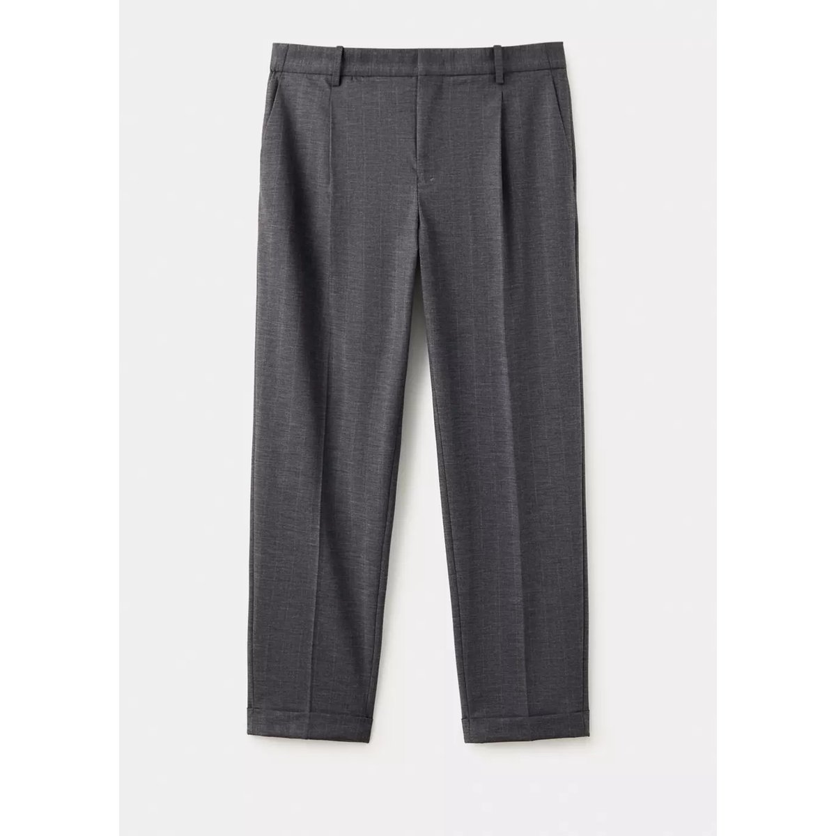 Pantalon regular fit à rayures tennis gris chiné foncé, MANGO MAN