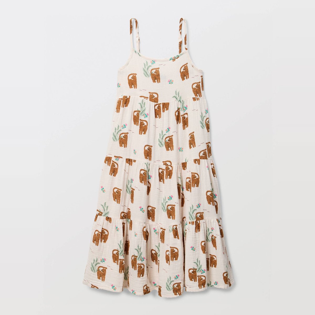 Robe imprimée en gaze de coton à bretelles en coton BIO amaretti, MONOPRIX