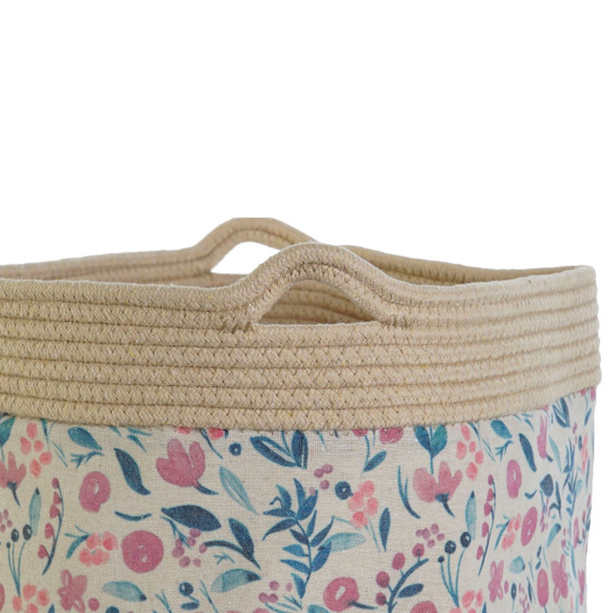 Panier rond décoratif fleuri 35x35x38cm multicolore, WADIGA