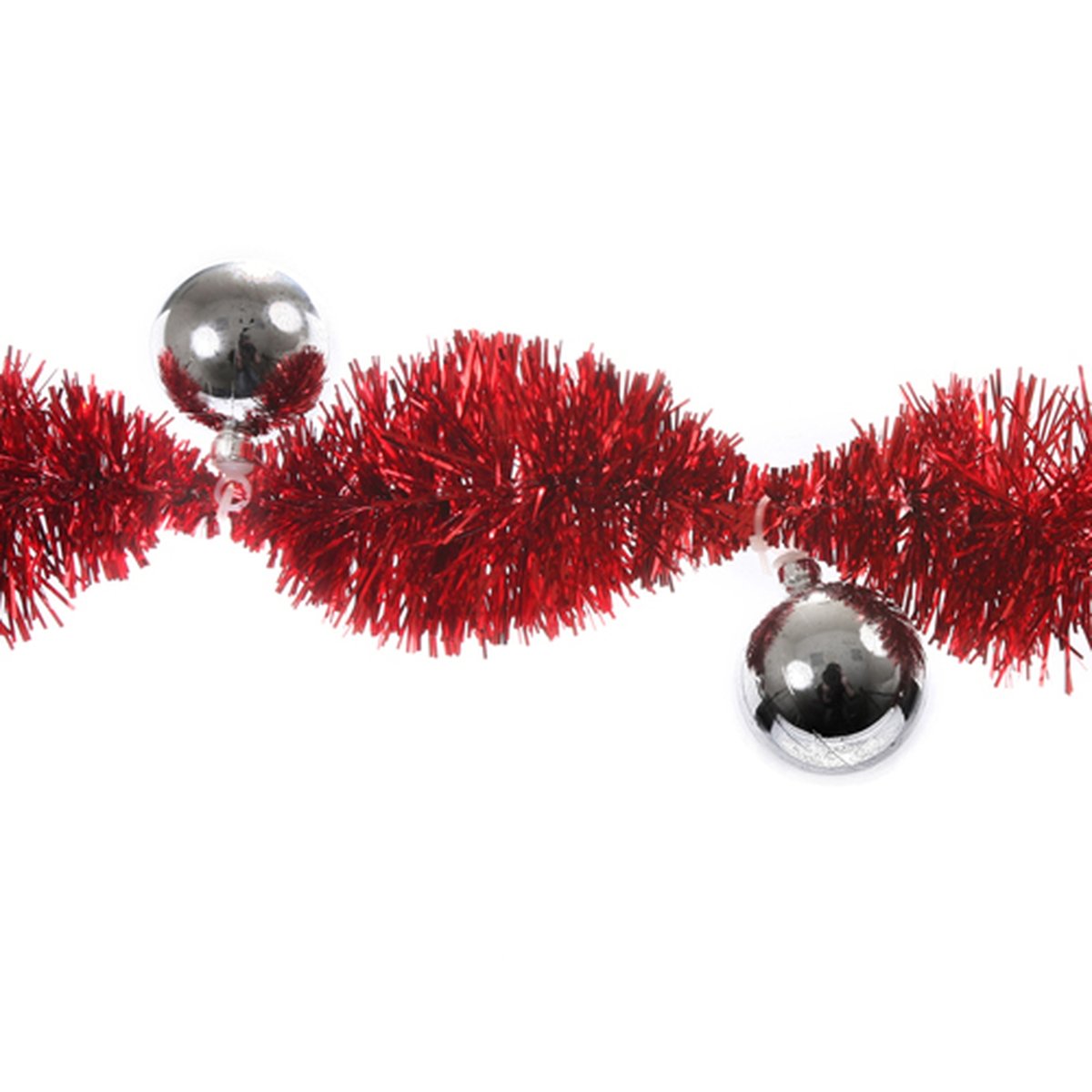 Guirlande de noël Pompon - 12 boules argent, ATMOSPHERA