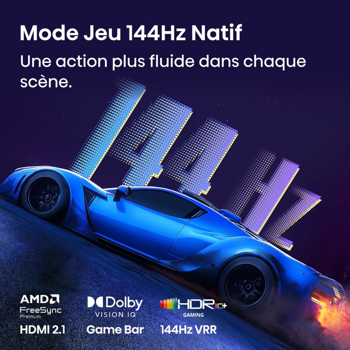 TV QLED 55E7S PRO (2026) 55" (139 cm) 4K - 144Hz, Smart TV couleur unique, HISENSE