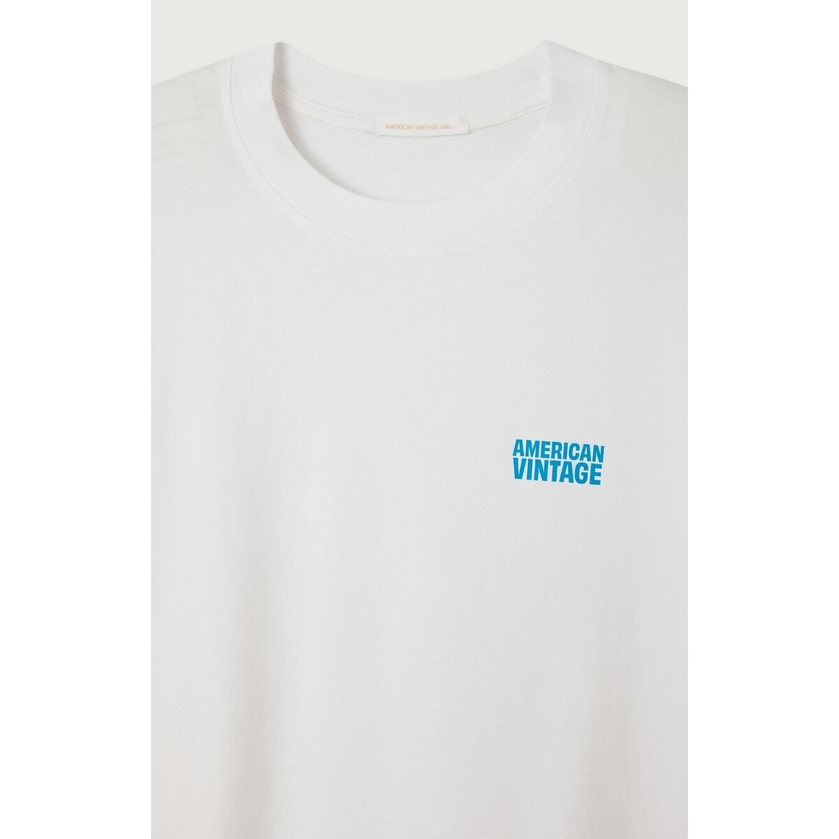 T-shirt mi long ample à manches longues col rond, GIXY blanc, AMERICAN VINTAGE