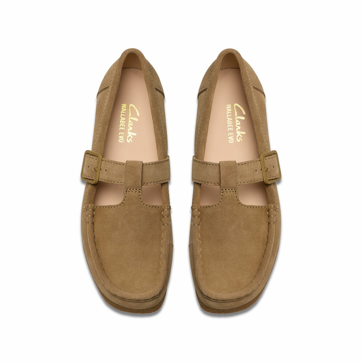 Wallabee Mary Jane Ballet Pumps in Suede camel, CLARKS