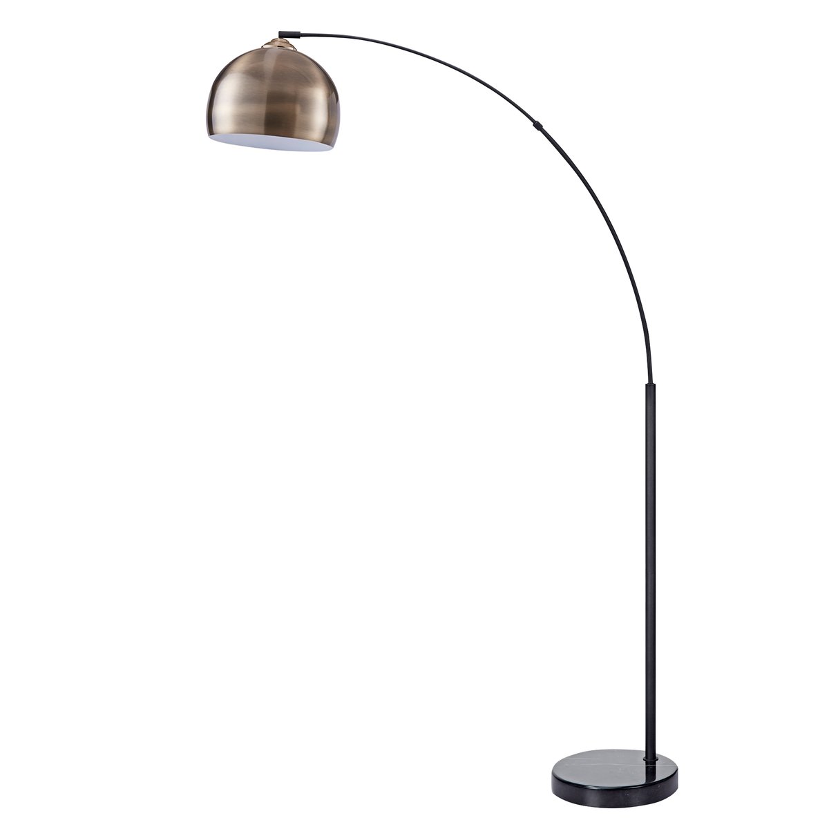 Lampadaire Intérieur Arc Métal avec base marbre, ARQUER bronze, TEAMSON HOME