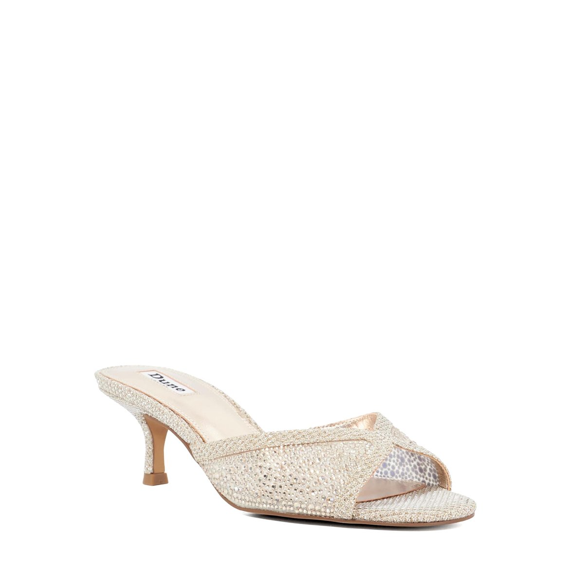 Mules à talons bobines et pierres fantaisie - MILO gold-synthetic, DUNE LONDON