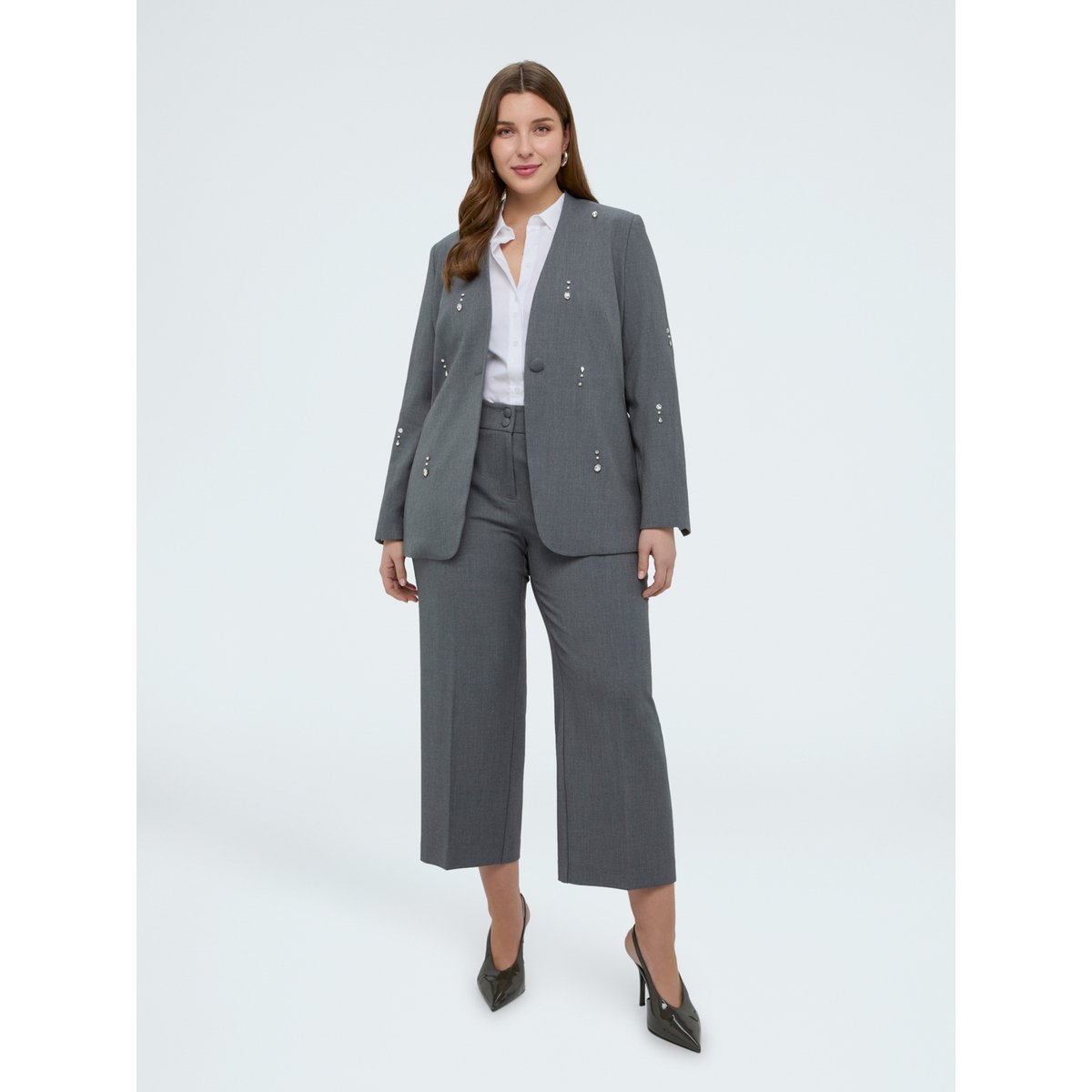 Blazer avec détails brillants gris, FIORELLA RUBINO