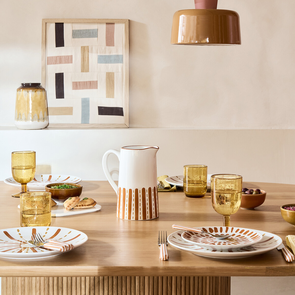 Carafe en grès avec motif, RIVERI orange/jaune, LA REDOUTE INTERIEURS