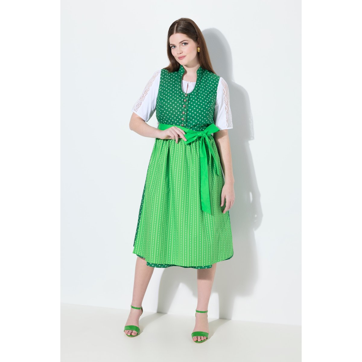 Dirndl sans manches vert gazon, ULLA POPKEN