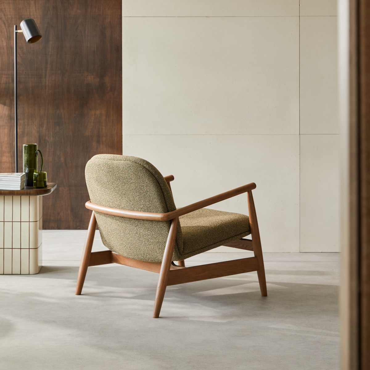 Fauteuil en Tissu massif, ELIO vert, TIKAMOON