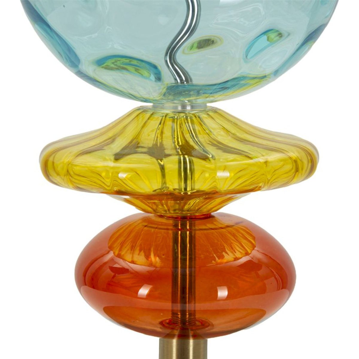 Lampe à poser verre soufflé abat-jour tissu GLAM multicolore, RECOLLECTION