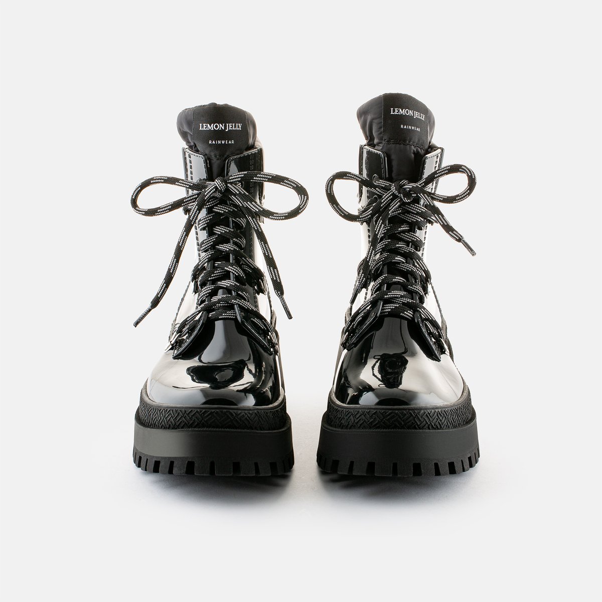 Boots chunky à lacets vegan SIERRA noire, LEMON JELLY