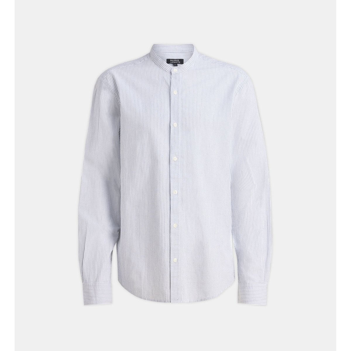 Chemise droite titmao rayures seersucker blanc et bleu, GALERIES LAFAYETTE
