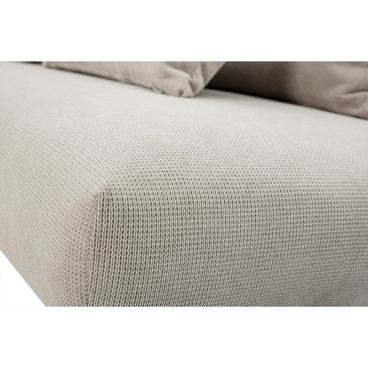 Canapé 3 places en tissu chenille beige et bois clair L201 cm BASTILLE beige, MILIBOO