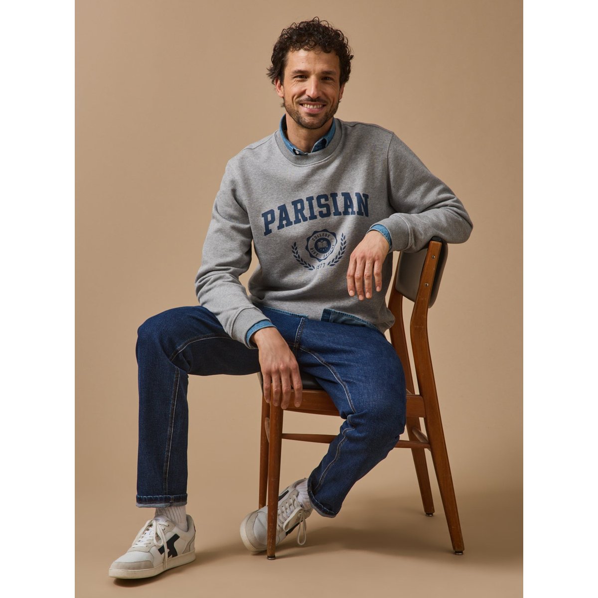 Sweat motif gris chine, CYRILLUS