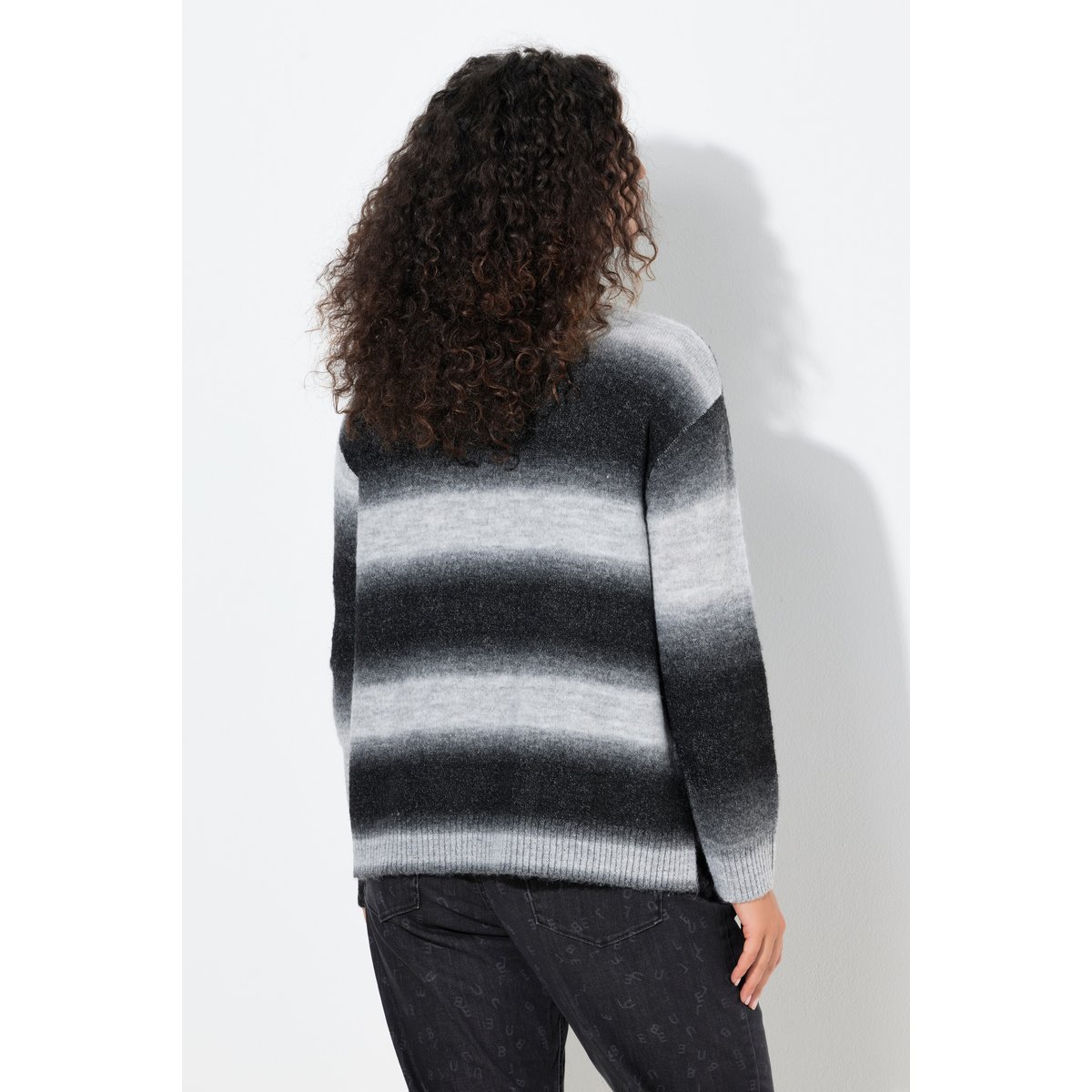 Pull à col montant et manches longues gris graphite, ULLA POPKEN