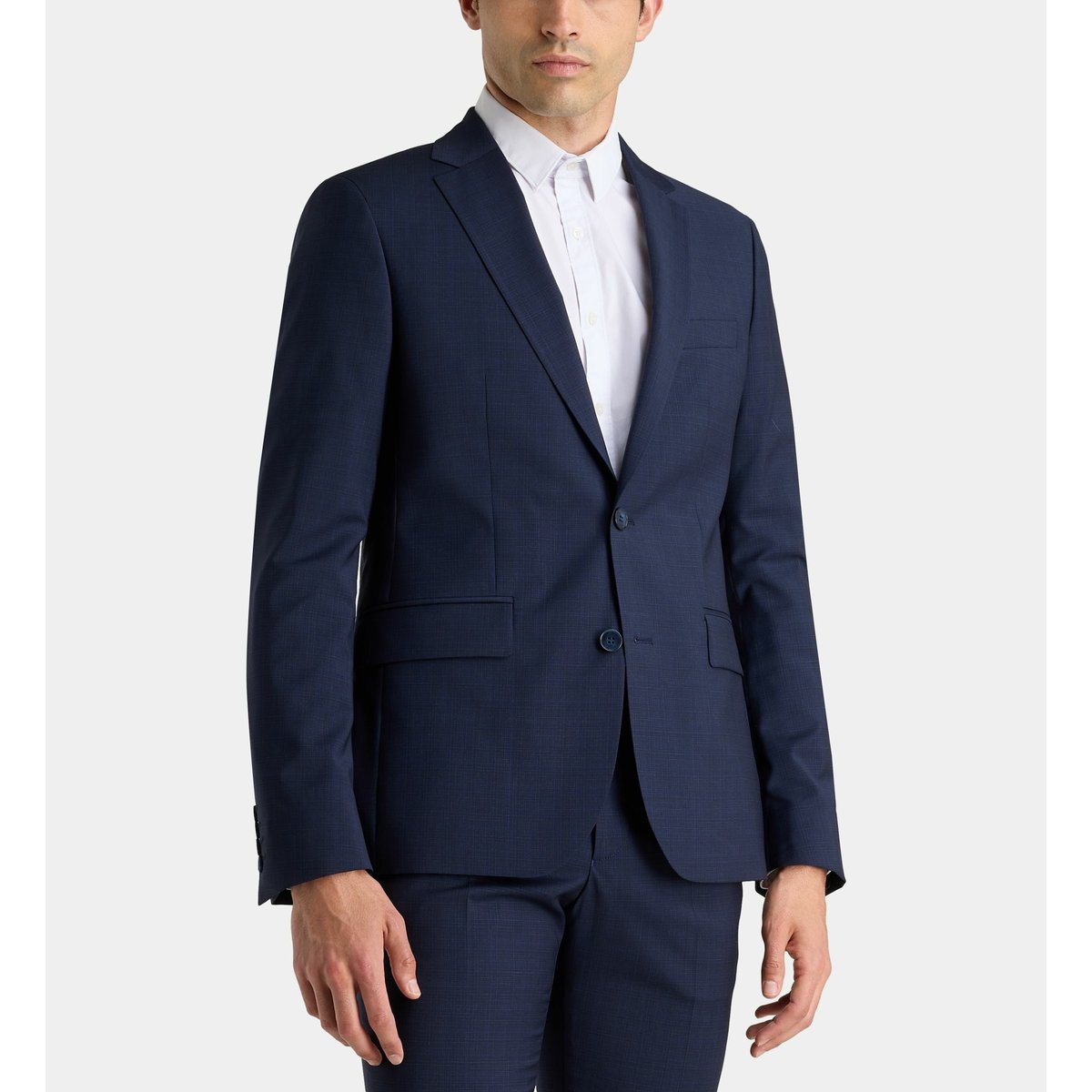 Veste de costume slim trevise en laine bleu, COMPTOIR GL