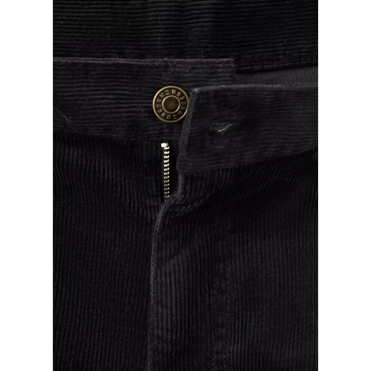 Pantalon en velours côtelé wide-leg noir, MANGO