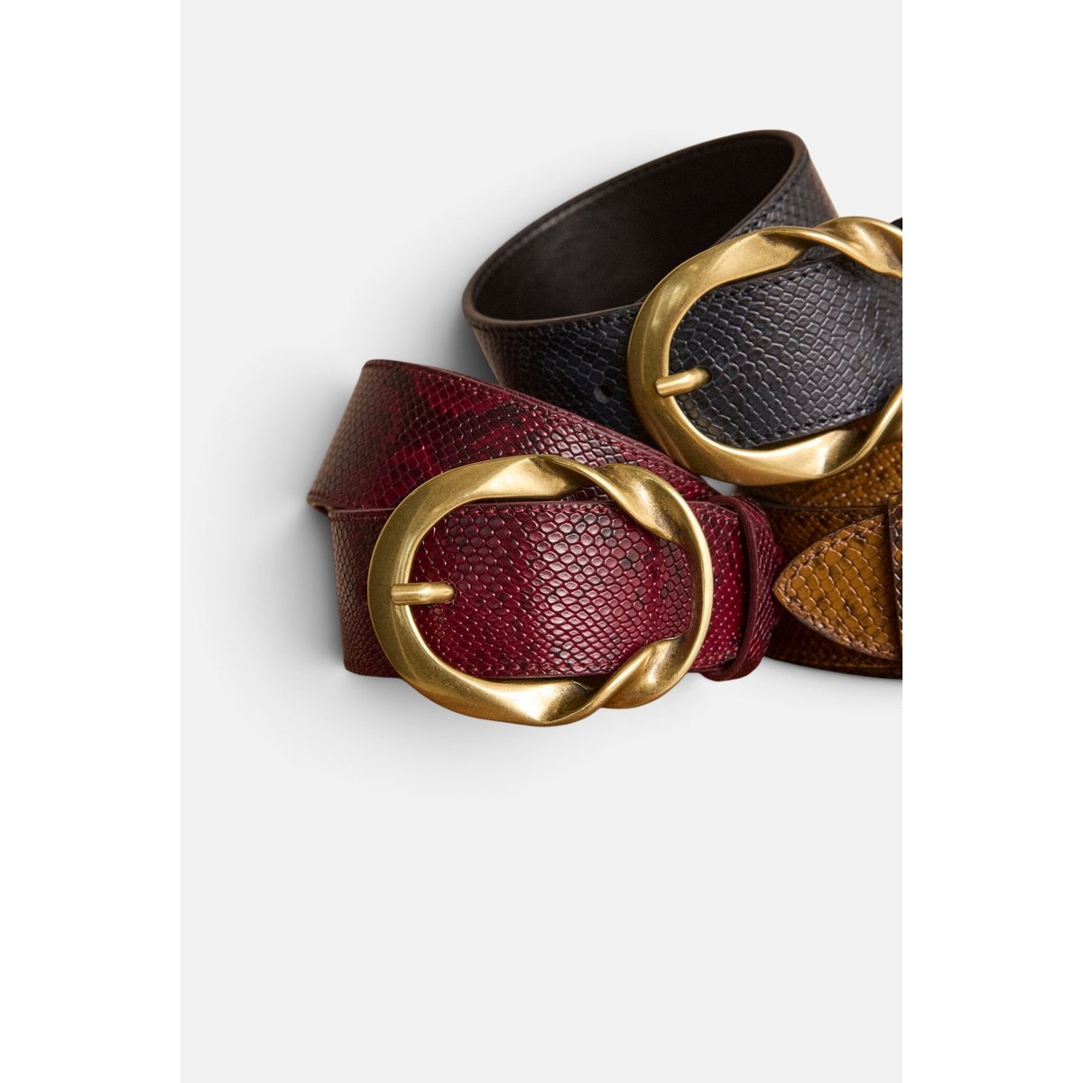 Ceinture large en cuir VALENTIN noir, Maison 123