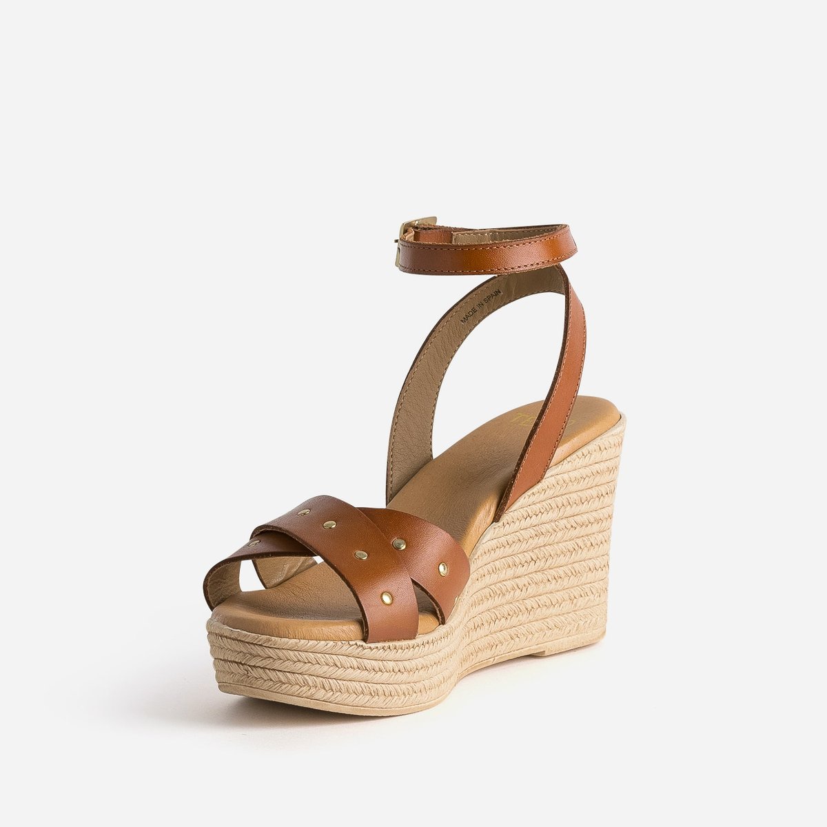 Sandale À Talon en cuir TALIE cognac, TEXTO