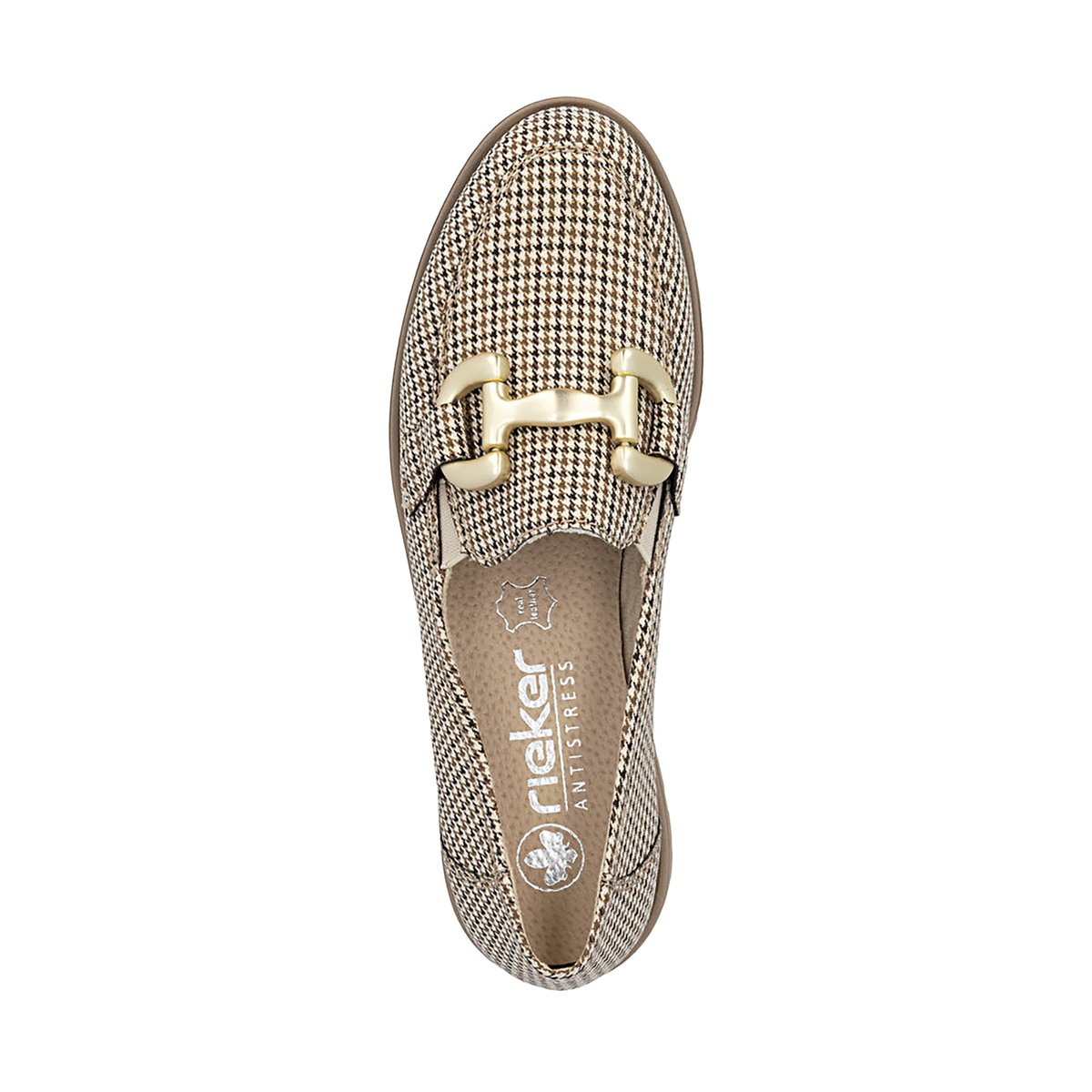 Mocassin à Cuir Rgd beige, RIEKER