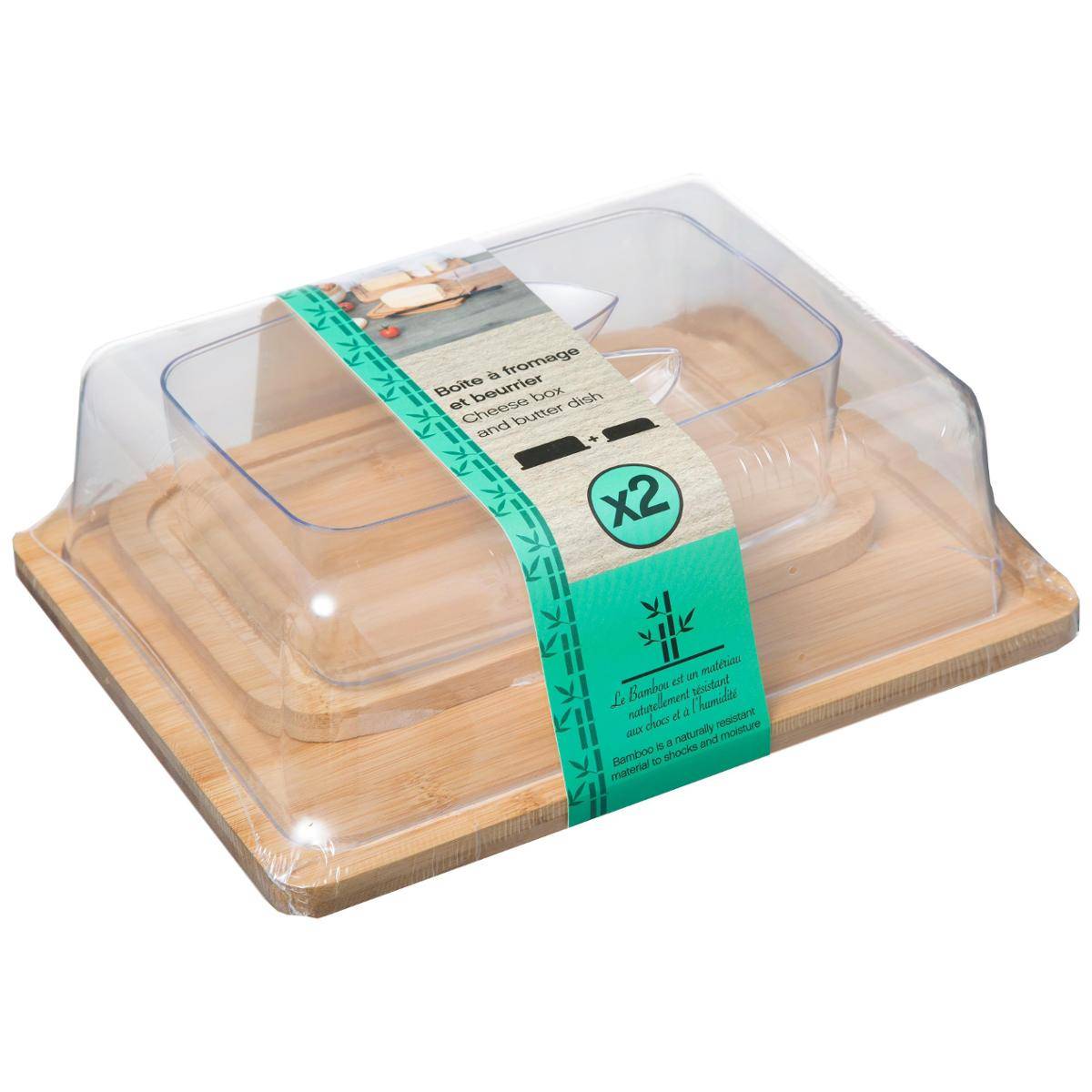 Boîte à fromage et beurrier BAMBOU CUISINE transparent, 5FIVE SIMPLY SMART