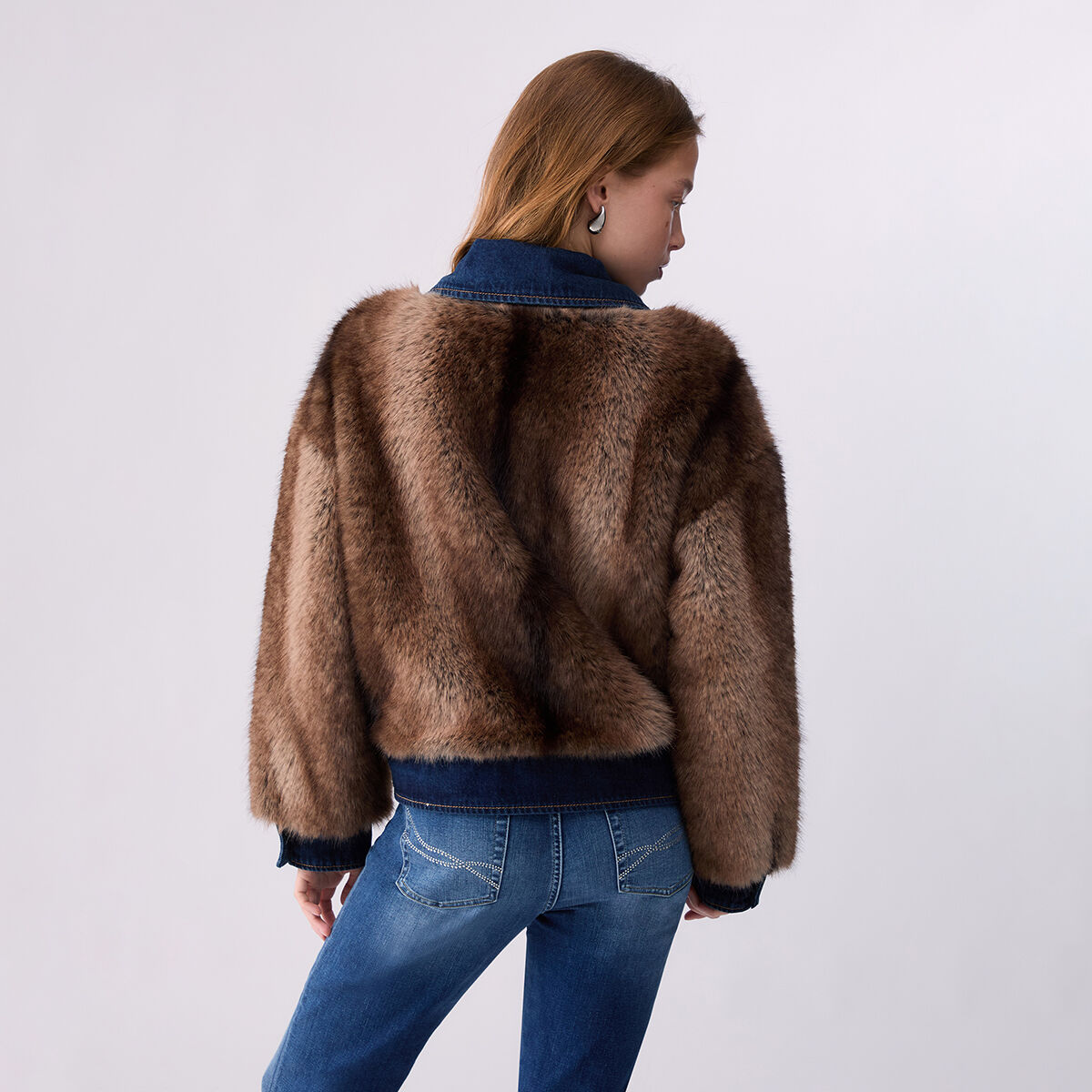 Veste en imitation fourrure beige, LIU JO