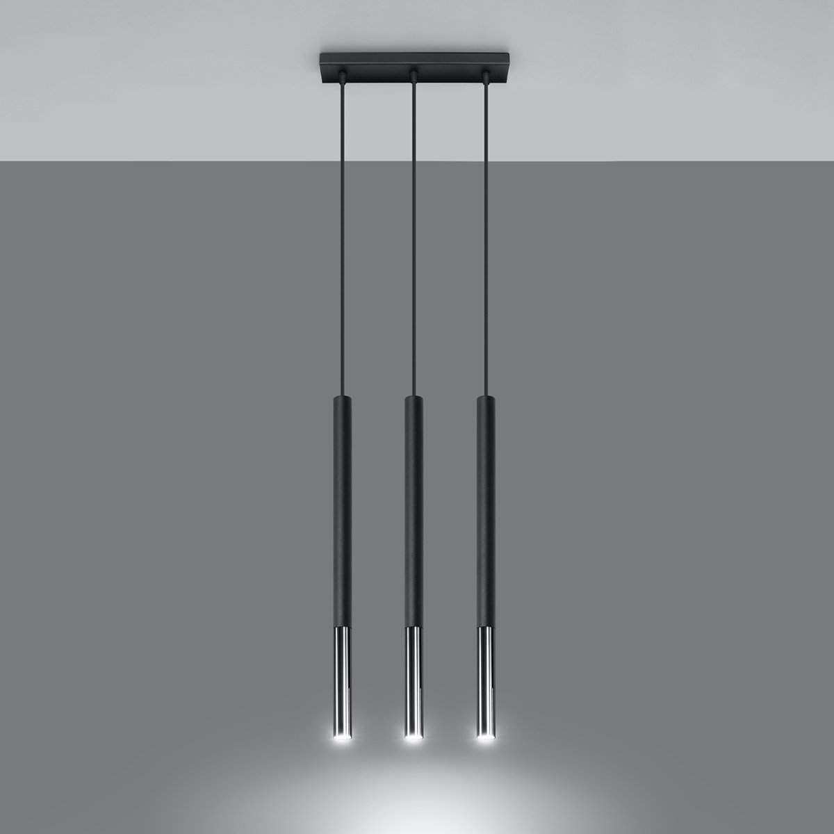 Suspension Acier Noir/Chromé G9 3 Mozaica Line noir, EDEN